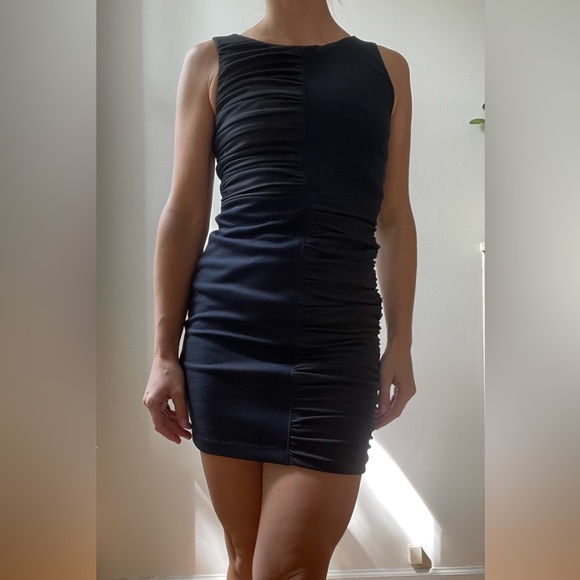 BCBG navy bodycon dress with singed details - Picture 9 of 10